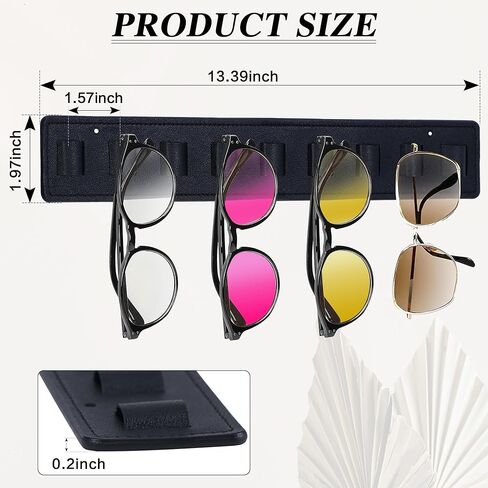 Gydandir Leather Wall Mounted Sunglasses Holder Sunglasses Storage Eyeglasses Holders Eyewear Display for Home Decor in Kuwait