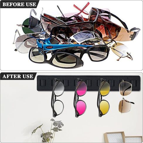 Gydandir Leather Wall Mounted Sunglasses Holder Sunglasses Storage Eyeglasses Holders Eyewear Display for Home Decor in Kuwait