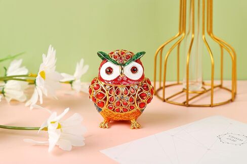 FASSLINO Cute Birds Trinket Boxes Hinged Enameled Small Jewelry Box Classic Animal Ornaments Craft Gift for Thanksgiving Christmas Home Decor in Saudi Arabia