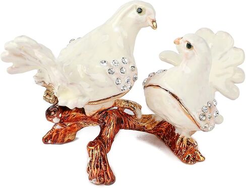 FASSLINO Cute Birds Trinket Boxes Hinged Enameled Small Jewelry Box Classic Animal Ornaments Craft Gift for Thanksgiving Christmas Home Decor in Saudi Arabia
