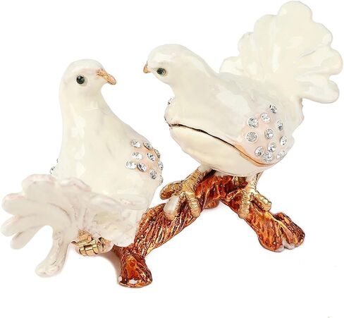 FASSLINO Cute Birds Trinket Boxes Hinged Enameled Small Jewelry Box Classic Animal Ornaments Craft Gift for Thanksgiving Christmas Home Decor in Saudi Arabia