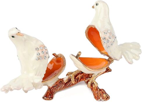 FASSLINO Cute Birds Trinket Boxes Hinged Enameled Small Jewelry Box Classic Animal Ornaments Craft Gift for Thanksgiving Christmas Home Decor in Saudi Arabia