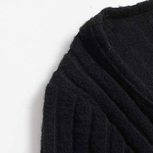 تي شيرت نسائي برقبة مربعة وأكمام طويلة ومتماسك ومضلع ونحيف كاجوال in Kuwait