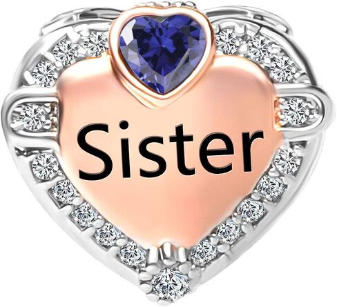CharmSStory Rose Gold Sister Charms Heart Love Beads for Snake Chain Bracelets in Saudi Arabia
