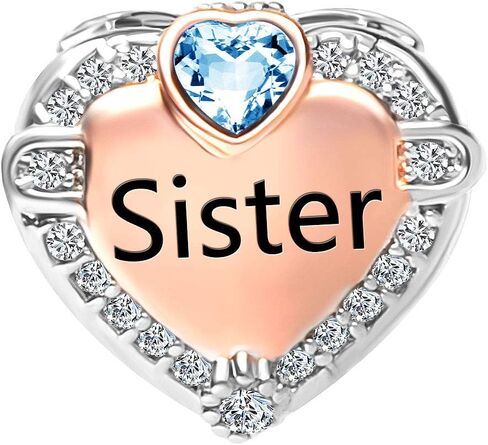 CharmSStory Rose Gold Sister Charms Heart Love Beads for Snake Chain Bracelets in Saudi Arabia