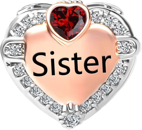CharmSStory Rose Gold Sister Charms Heart Love Beads for Snake Chain Bracelets in Saudi Arabia