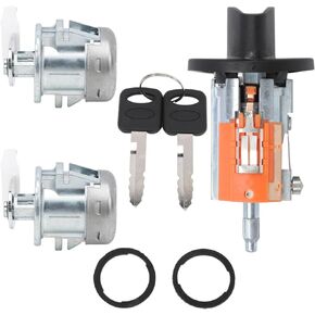 Ignition Switch Lock Cylinder 2Pcs Door Lock Cylinders with Keys LC6177 DL5885 X2 597638 fit for Ford fit for F150 1997-2003 Ford F250 F350 1997-2007 Excursion 2000-2005