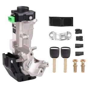 WMPHE Ignition Switch Lock Cylinder Assembly with 2 Keys Compatible with 2006-2011 Honda Civic 2007-2010 Honda CR-V FIT Odyssey, Replacement for OE 35100-SDA-A71,06350-SAA-G30（ID46 Chip）