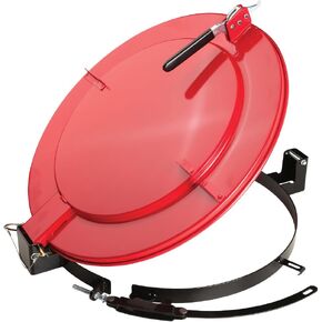 New Pig Drum Lid | Outdoor Latching Drum Lid with Fast-Latch Ring | For 55 gal Steel Drums | Black | DRM1111-BK
