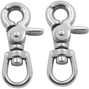 Ayunwei Swivel Snap Hooks 2.6 Inch 316 Stainless Steel Bolt Snap Spring Eye Trigger Hooks for Pet Leash, Keychain, Tarp Covers of 2 Pcs