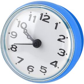 Clock Bath Shower Clock Suction Wall Window Mirror Clock Bathroom Accessories(Blue)