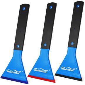 NEWISHTOOL Window Tint Squeegee, 3 Pack Long Handle Grip Squeegee with Different Durometers Rubber Water Wiper Scraper for Window Film Application PPF Installation Tool Vinyl Squeegee Car Wrap Tools