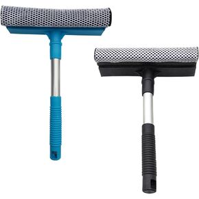 ZYNQACC 2 Pack Squeegee for Car Window Cleaning and Windshield Washing,2 in 1 Car Windshield Squeegee Window Washing Sponge Scrubber,Window Cleaning Squeegee kit for Glass,Shower Floor
