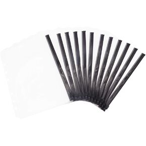12pcs A6 Binder Pockets Cash Envelopes Colorful Zipper Pouch Loose Leaf Bags 6 Hole PVC Zip Folder for 6-Ring Budget Binder Inserts Sleeves Journal Filing Organizer