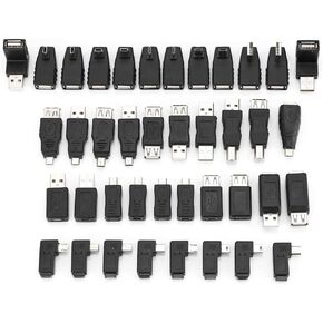Lazmin USB Adapter Kit, 40PCS Multiple USB2.0 Adapter Converter Connectors, Compatible USB1.1/1.0