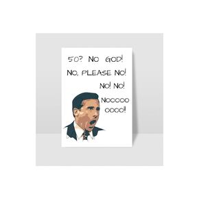 Michael Scott Inspired 50th Birthday Card, The Office, Greeting Card, Best Friend Birthday Card, Funny Birthday Card for Her, Card for Him