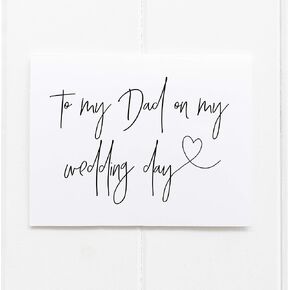 To My Dad on My Wedding Day Card - Brides Father of the Groom Gift for Him