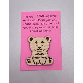 Pocket Hugs, Mama Bear, Mama Bear Gift, Missing You Gift, Back To School Gift, Easter Basket Stuffer, Mother's Day Gift (Bear Pocket Hug)
