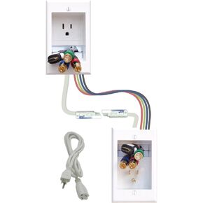 Solutions TWO-CK-16 Dual in-Wall Cable Management for Wall-Mount TVs, 16' PowerConnect Cable ,white