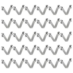 HARFINGTON 30pcs Double Button Kayak Paddle Snap Spring Clip 6x8x42mm 65Mn Spring Steel V-Shaped Hollow Lift Telescopic Locking Tube Pole Clips for Tent Umbrella Camping