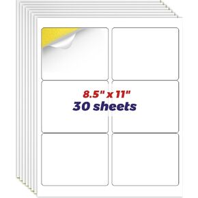 HABGP Shipping Address Labels, Matte Printable Address Labels for Laser Inkjet Printer, Strong Self Adhesive Sticker Paper Mailing Labels for Business Packaging, White (30 Sheets, 60 Labels)