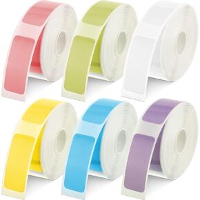1380 Pieces Adhesive Color Label Paper Colorful Thermal Sticker Label Printable Label Roll 0.59 x 1.18 Inches Printer Sticker Paper Thermal Labeling Tape for Home Office Business, 6 Rolls
