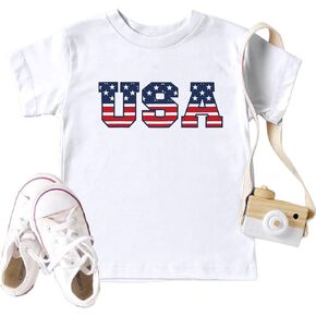USA Shirt Toddler Boys Girls American Flag Tshirt 4th of July Shirt Kids Patriotic Tee Tops