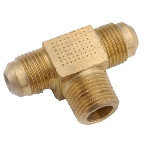 Anderson Metals - 54045-0608 Brass Tube Fitting, Tee, 3/8" Flare x 3/8" Flare x 1/2" Male Pipe