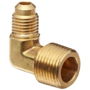 Anderson Metals-54049-0812 Brass Tube Fitting, 90 Degree Elbow, 1/2" Flare x 3/4" Male Pipe
