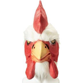 HMS mens Rooster With Fur Trim costume masks, White, One Size US