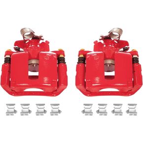 Power Stop Rear S5466 Pair of High-Temp Red Powder Coated Calipers