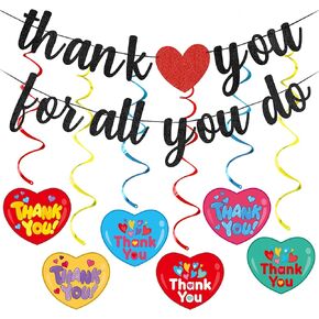 Black Thank You for All You Do Banner Thank You Teachers Banner, Teacher Appreciation Banner Employee Appreciation Banner Teacher/Employee Appreciation Thank You Decorations