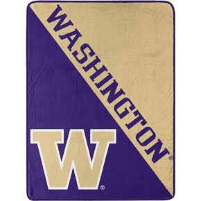 Northwest NCAA Washington Huskies Unisex-Adult Micro Raschel Throw Blanket, 46" x 60", Halftone