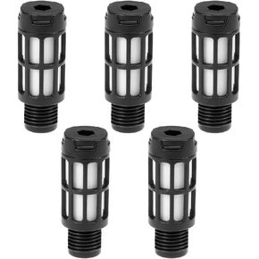 uxcell Plastic Pneumatic Muffler Exhaust Air Line Silencer Smaller 1/4 PT Black, 5pcs