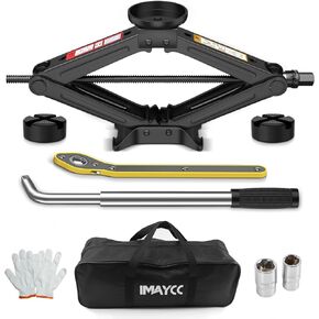 IMAYCC Car Jack Kit 2.5 Ton/5512 lbs, Universal Scissor Jack for Car with Rubber Jack Pad, Portable Tire Jack Changing kit with Lug Wrench,Car Emergency Kit for Car SUV MPV