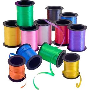 Playbees Curling Ribbon - 12-Pack - 60 Foot Rolls - 240 Yards Total Assorted Colors Ribbon for Crafts, Gift Wrapping, String Balloons, Tie Hair, and Create DIY Decorations