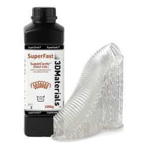 SuperElastic 3D Printer Resin, Softness 60A Simulating Soft Silicone, Made in Korea by 3DMaterials (1000g, Clear)