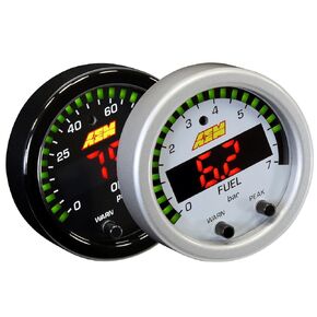 AEM 30-0301 52MM X-SERIES OIL/FUEL PRESSURE GAUGE 100PSI 7BAR W/ WHITE FACE KIT
