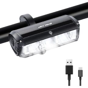 Super Bright LED Bike Light USB Rechargeable Bicycle Headlight-5 Modes, Easy to Install,IPX5 Waterproof,Road Safety