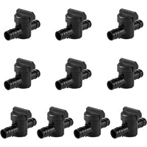 (Pack of 10) EFIELD Poly PPSU Pex-A Expansion 1/2" X1/2" Full Port Ball Valve ONLY for Pex-A Tubing Connection, ASTM F1960