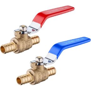 (Pack of 2) EFIELD 1-Inch Pex Crimp Brass Full Port Shut-off Ball Valve for Hot and Cold Water,Potable Water, NSF/ANSI 61 in Saudi Arabia