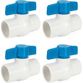 GASHER 1PCS 1-1/2 Inch PVC Ball Valve Shut Off Switch For Pool, Handle Blue Ball valve, Pvc Control Valve（Thickening type）