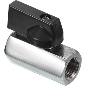PATIKIL 1/2 NPT Brass Mini Ball Valve, 1 Pack NPT Female to Female Shut-Off Valve for Pipe Coupler Connector, Black