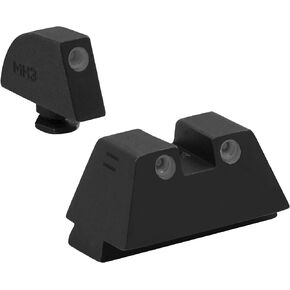 MEPRO Tru-Dot Sup Height tritium Night Sights Compatible with Glock 17 19 22-25 28 31-35 37 38 40 Yellow tritium Rear dots Glow on Sight self Illuminated Meprolight Metal Sights