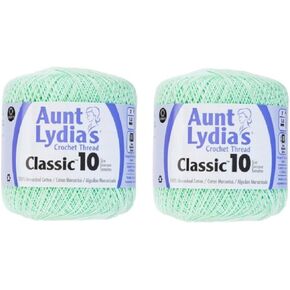 Aunt Lydia's Crochet Thread - Size 10 - Mint Green (2-Pack)