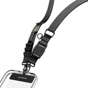 حزام هاتف MAGEASY Utility Crossbody - حبل للهاتف مع قفل مغناطيسي سريع، حزام عالمي قابل للتعديل لجميع الهواتف