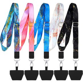 Chinco 5 Pieces Phone Lanyard Universal Adjustable Neck Straps with Phone Pads Phone Lanyard Crossbody for Phone Case Keys ID Compatible with iPhone and Most Smartphones, Butterfly Pattern in Kuwait