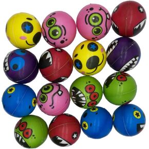 Mydio Set of 24 Stress Balls Stress Reliver Party Favor Soft PU Ball Assorted Colors Random Pattern Party Toys Kids Play Ball Tent Ball Toddler Ball 24 Pack