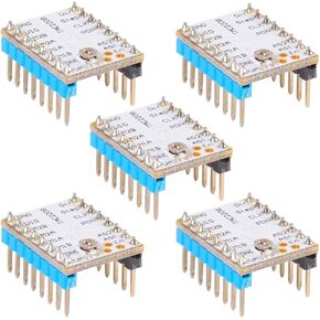 GEEETECH 5 قطع TMC2208 محرك متدرج، محرك فائق الهدوء مع 256 قسم فرعي، تيار محرك مستمر 1.4 أمبير، تيار الذروة 2 أمبير، الجهد 4.75 فولت - 36 فولت، للطابعة ثلاثية الأبعاد (لا تشمل المبرد) in Kuwait