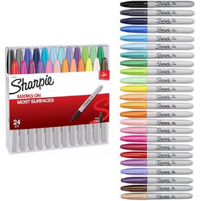 Sharpie Permanent Markers Fine Assorted Colors - 24ct